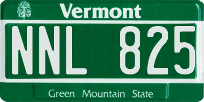 VT license plate NNL825