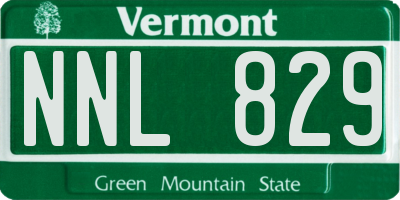 VT license plate NNL829