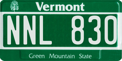 VT license plate NNL830