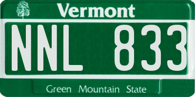 VT license plate NNL833