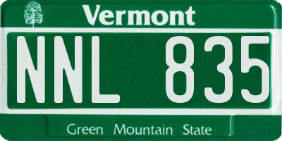 VT license plate NNL835
