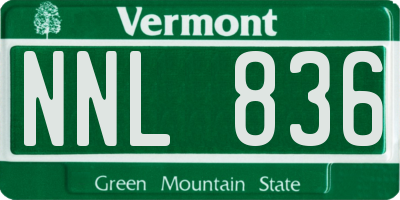 VT license plate NNL836