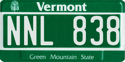 VT license plate NNL838