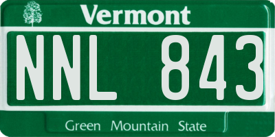 VT license plate NNL843