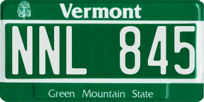 VT license plate NNL845