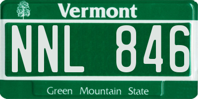 VT license plate NNL846