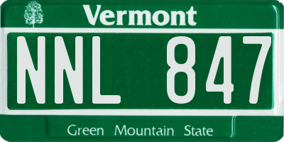 VT license plate NNL847
