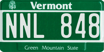 VT license plate NNL848