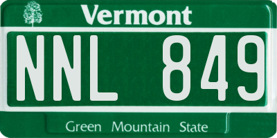 VT license plate NNL849