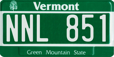 VT license plate NNL851