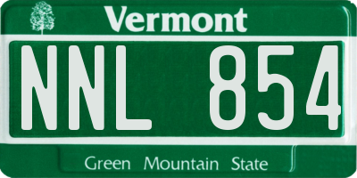 VT license plate NNL854