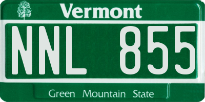 VT license plate NNL855
