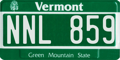 VT license plate NNL859