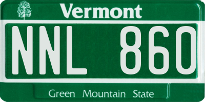 VT license plate NNL860