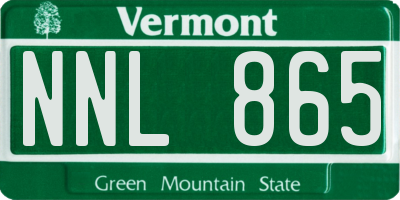 VT license plate NNL865