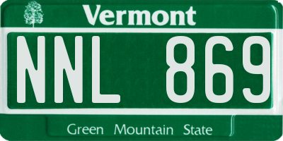 VT license plate NNL869