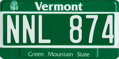 VT license plate NNL874