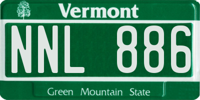 VT license plate NNL886