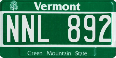 VT license plate NNL892