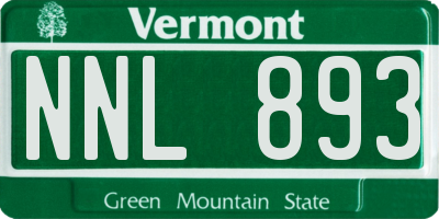 VT license plate NNL893