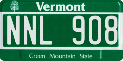 VT license plate NNL908