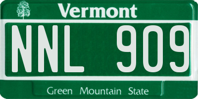 VT license plate NNL909