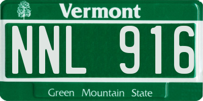 VT license plate NNL916