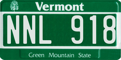 VT license plate NNL918