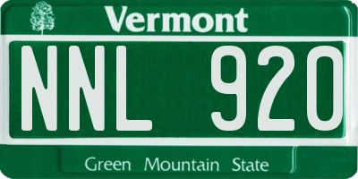 VT license plate NNL920