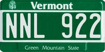 VT license plate NNL922