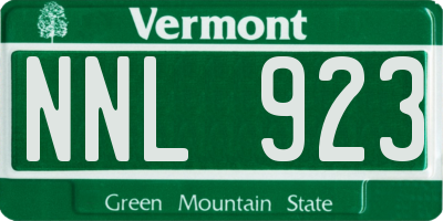 VT license plate NNL923