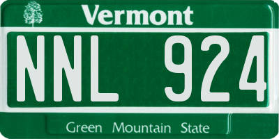 VT license plate NNL924