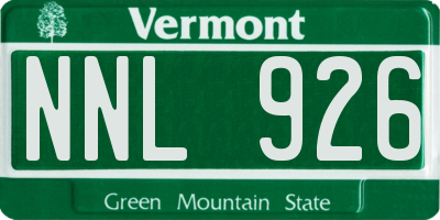 VT license plate NNL926