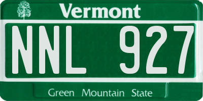 VT license plate NNL927
