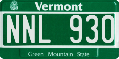 VT license plate NNL930