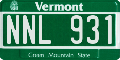 VT license plate NNL931