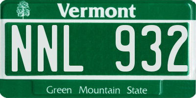 VT license plate NNL932