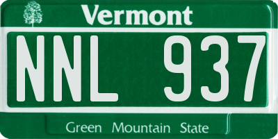 VT license plate NNL937