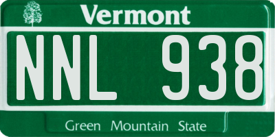 VT license plate NNL938
