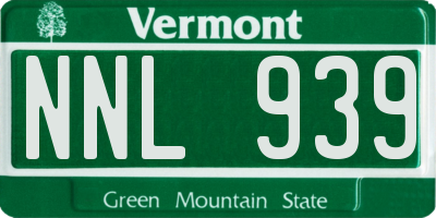 VT license plate NNL939