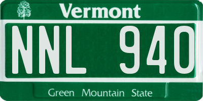VT license plate NNL940