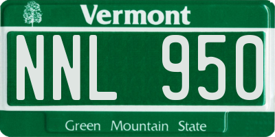 VT license plate NNL950