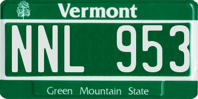 VT license plate NNL953