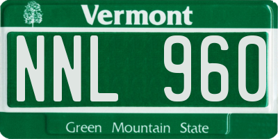VT license plate NNL960