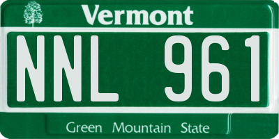 VT license plate NNL961