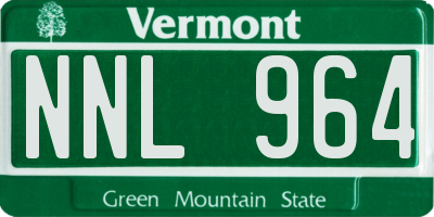 VT license plate NNL964
