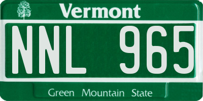 VT license plate NNL965