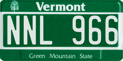 VT license plate NNL966