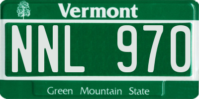 VT license plate NNL970