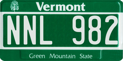 VT license plate NNL982